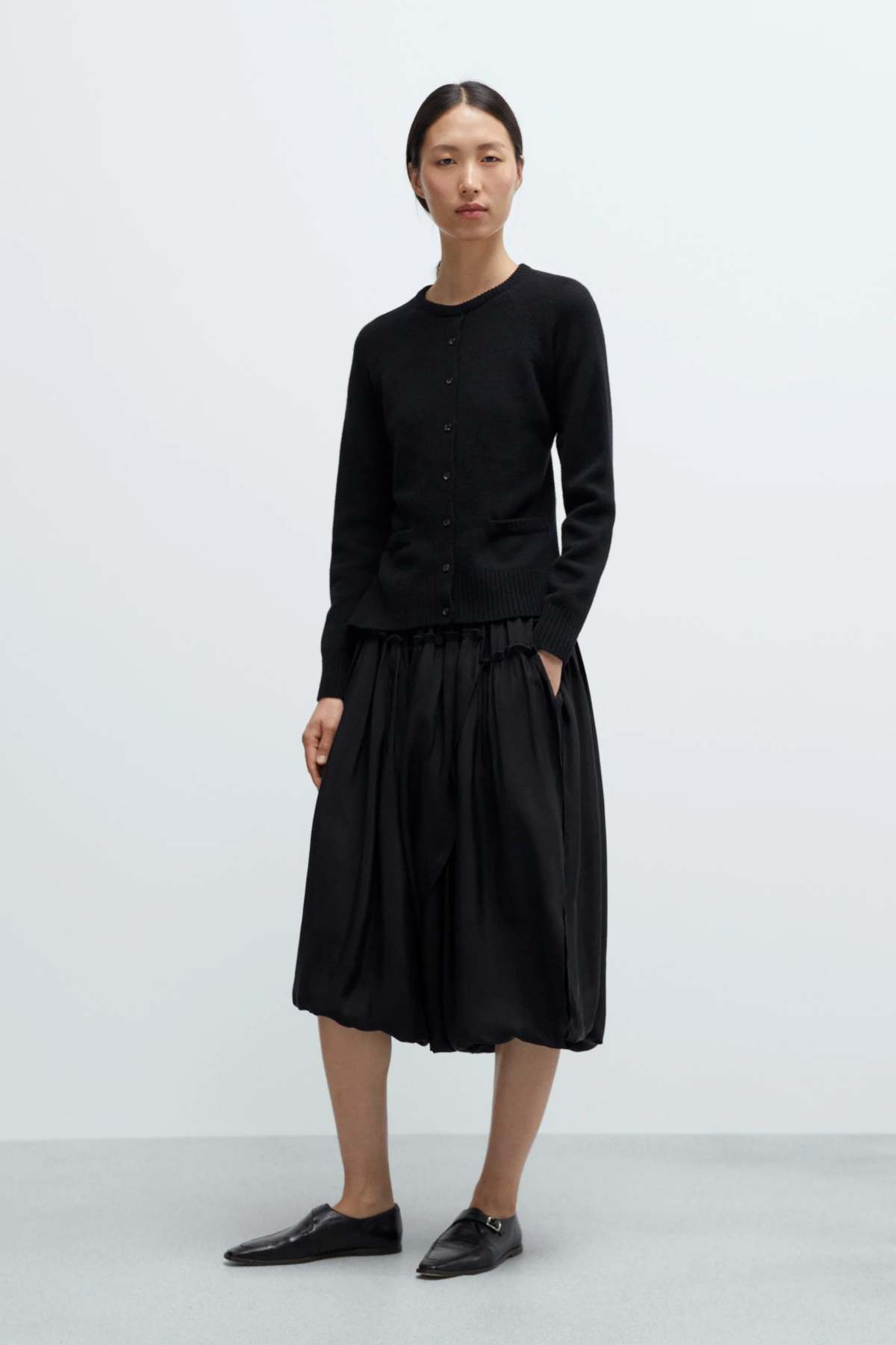 Cordera Merino Wool Open Back Cardigan - Black - Image 1 of 4