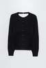 Cordera Merino Wool Open Back Cardigan - Black - Thumbnail 4
