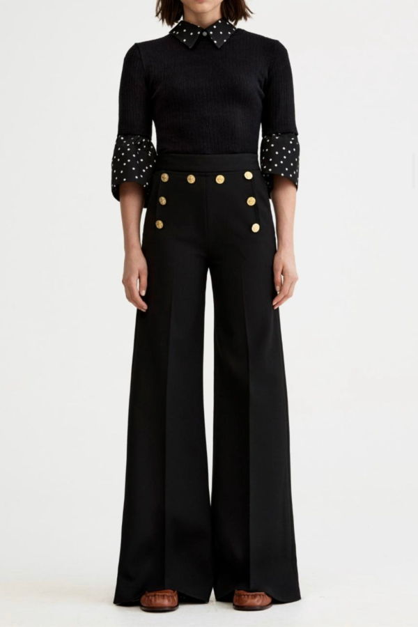 Smythe Elbow Sleeve Knit Crewneck Top