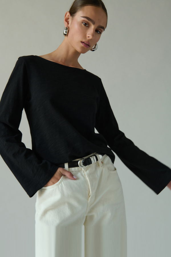 Nation Ltd Tavin Tie Back Top - Jet Black