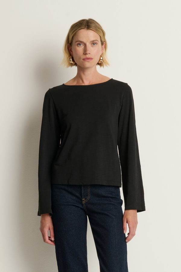 Nation Ltd Tavin Tie Back Top - Jet Black