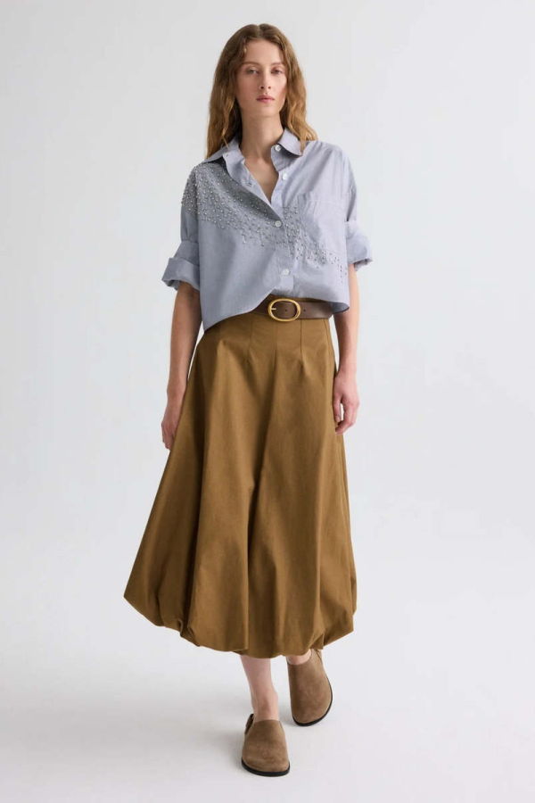 TWP Next Ex Shirt with Crystals - White-Midnight