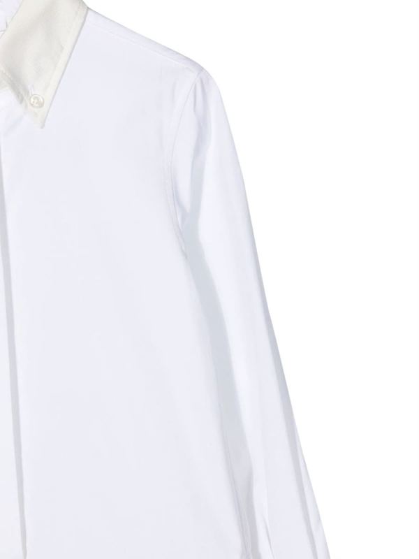 KIDS Thom Browne Pleated Bottom Shirtdress - White