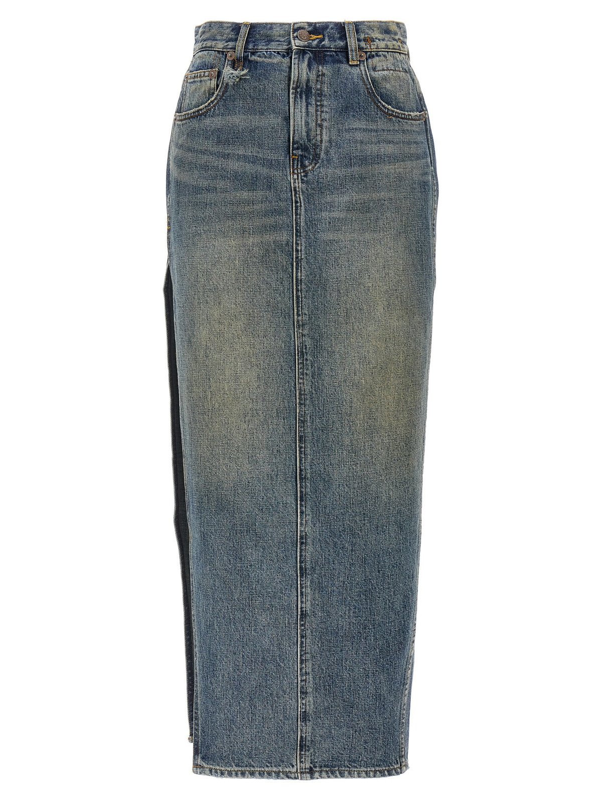 R13 Devon Side Slit Skirt - Blue - Image 1 of 4