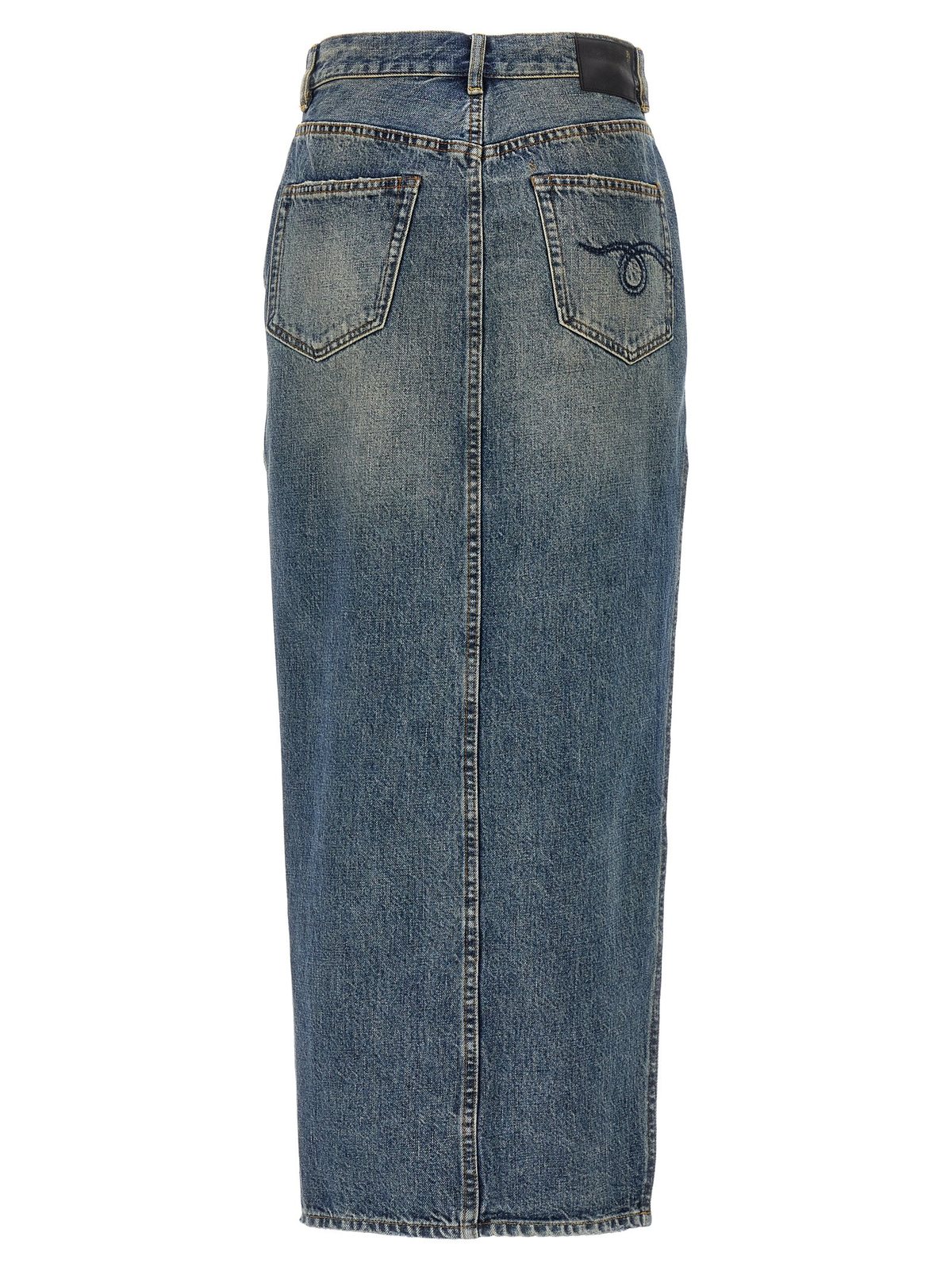 R13 Devon Side Slit Skirt - Blue - Image 2 of 4