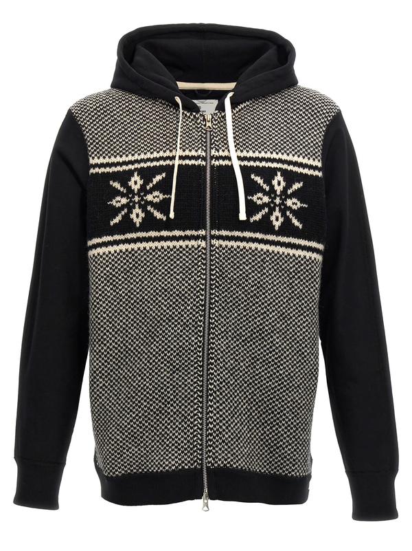 JUNYA WATANABE Jacquard Insert Hoodie - White/Black