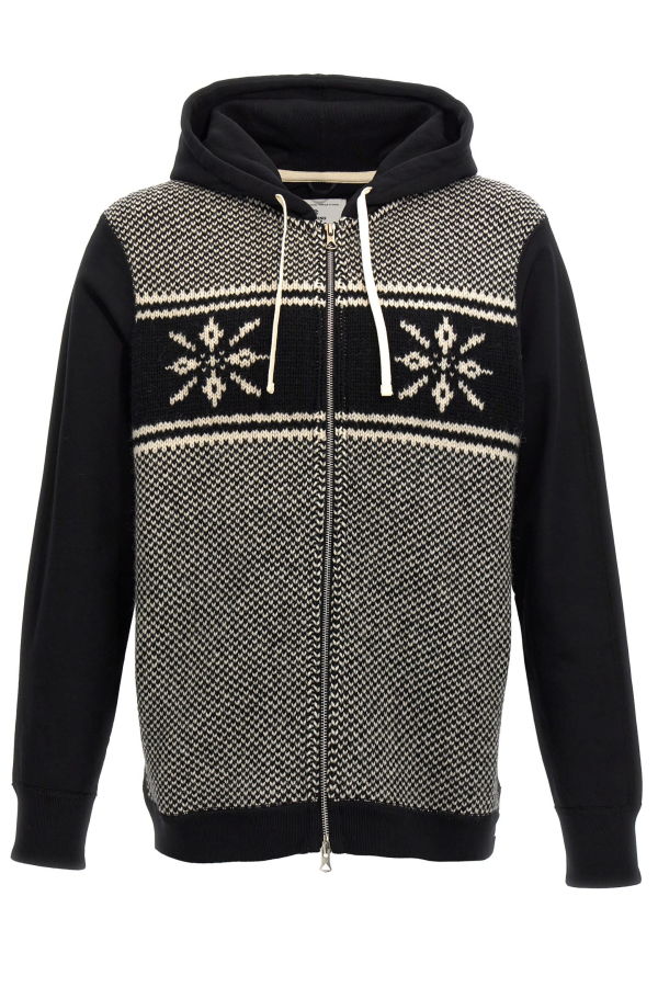 JUNYA WATANABE Jacquard Insert Hoodie - White/Black