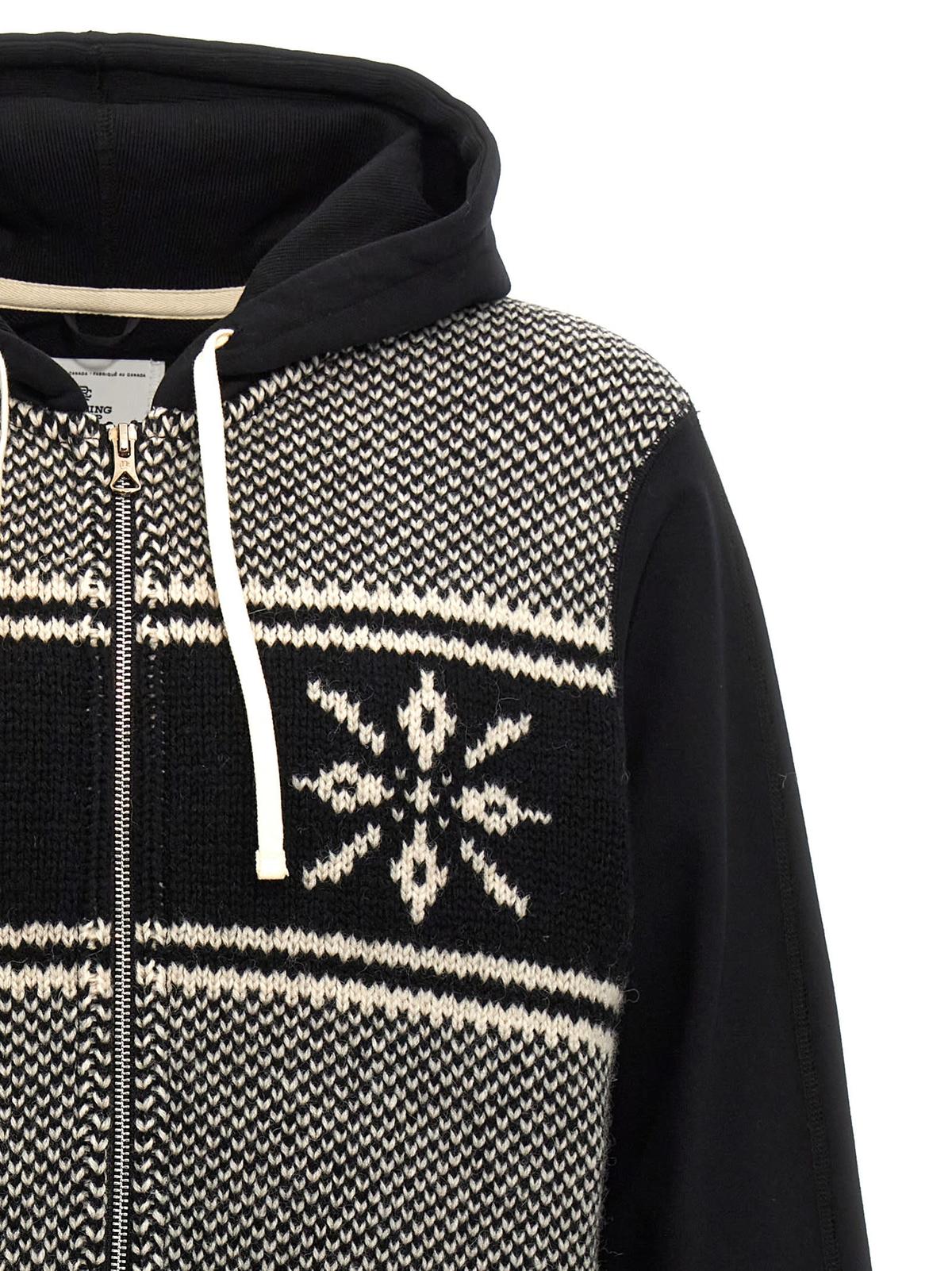 JUNYA WATANABE Jacquard Insert Hoodie - White/Black - Image 3 of 4