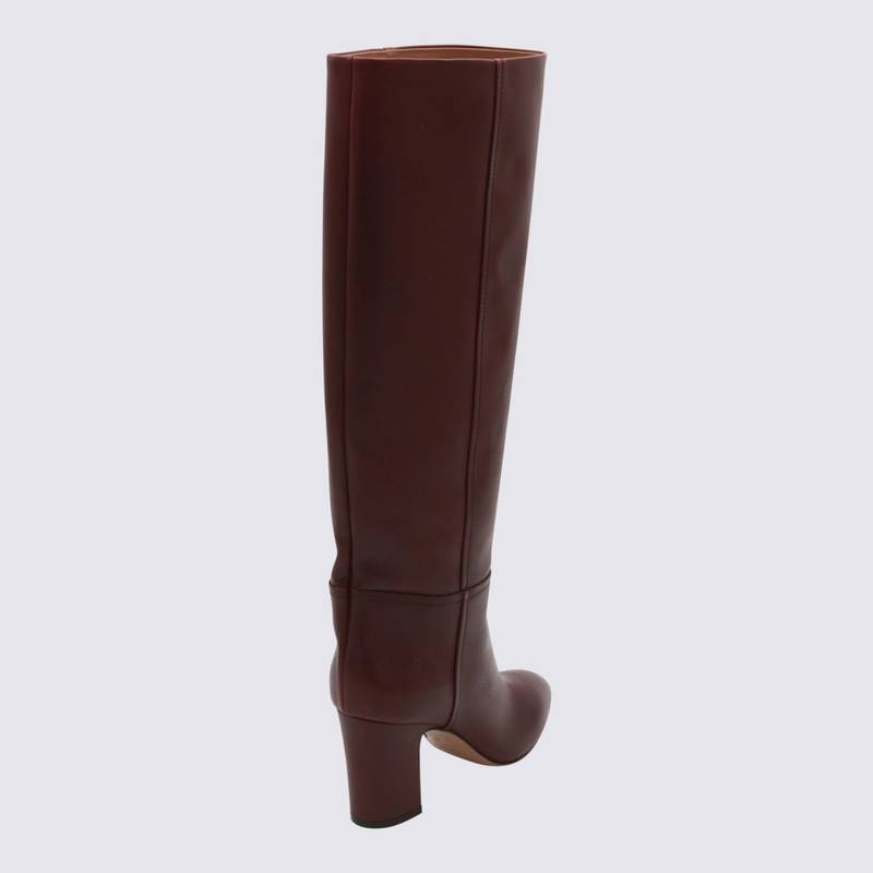 Paris Texas Brown Leather Boots - Rouge Noir