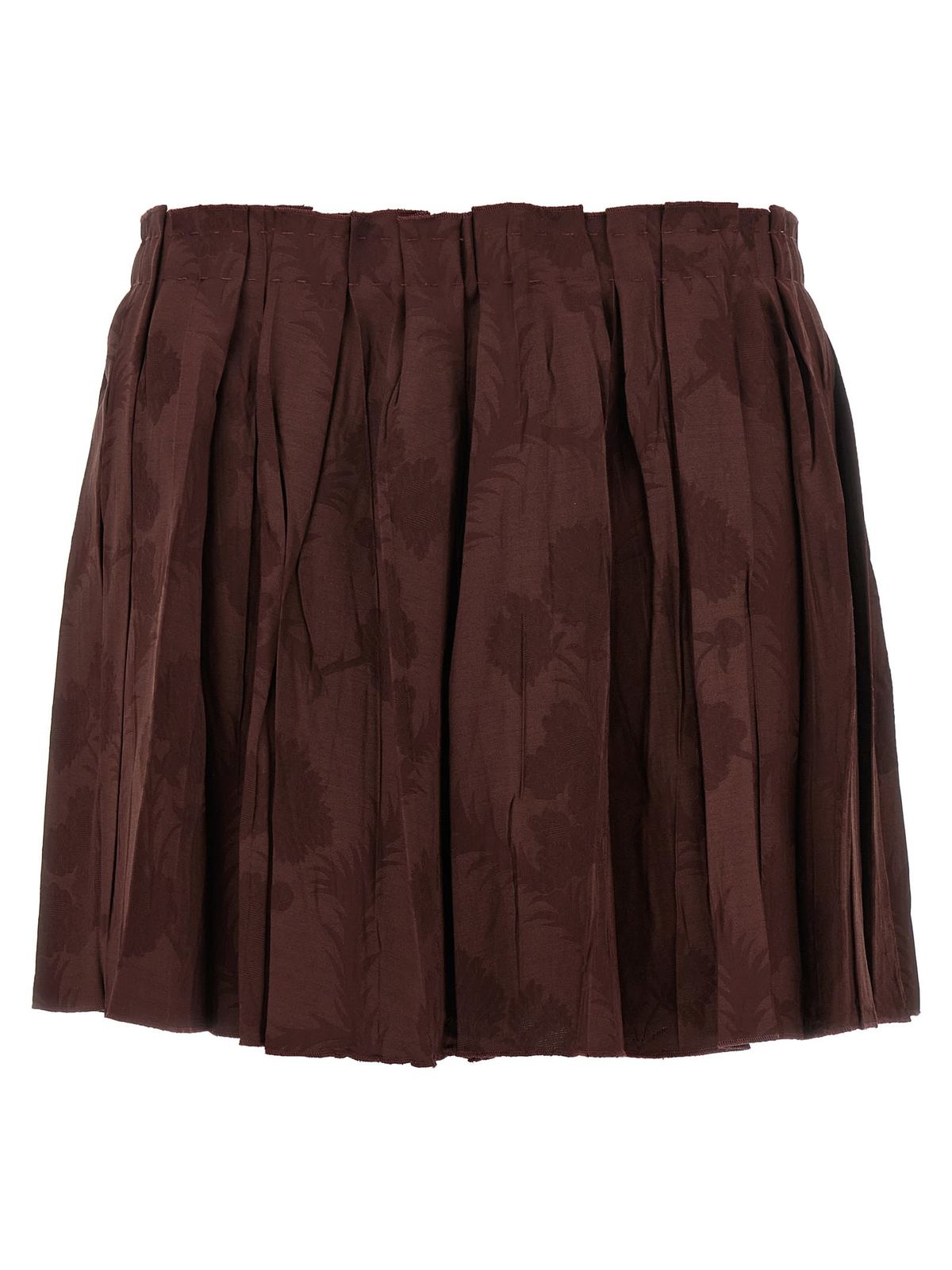 Etro Jacquard Floral Patterned Skirt - Bordeaux - Image 1 of 4