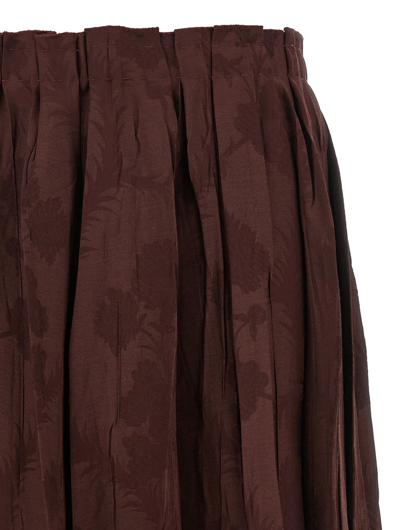Etro Jacquard Floral Patterned Skirt - Bordeaux