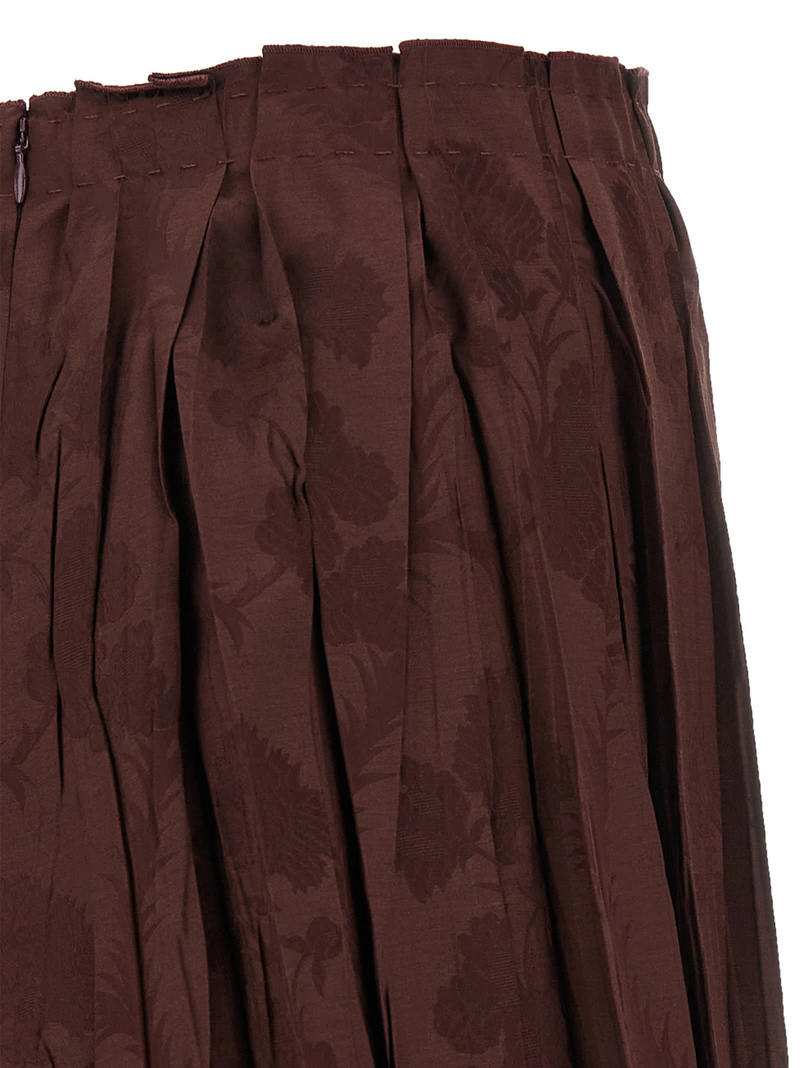 Etro Jacquard Floral Patterned Skirt - Bordeaux