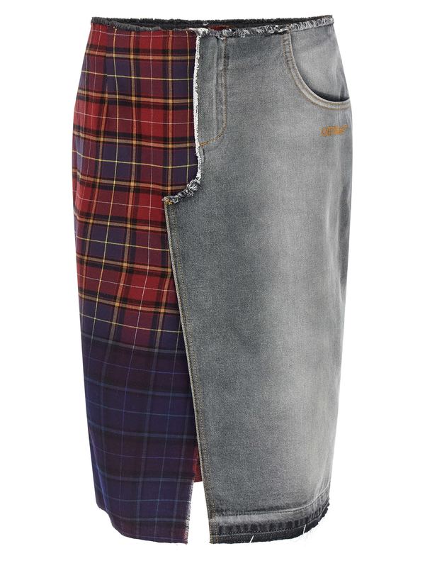 Off-White Patchwork Skirt - Multicolor