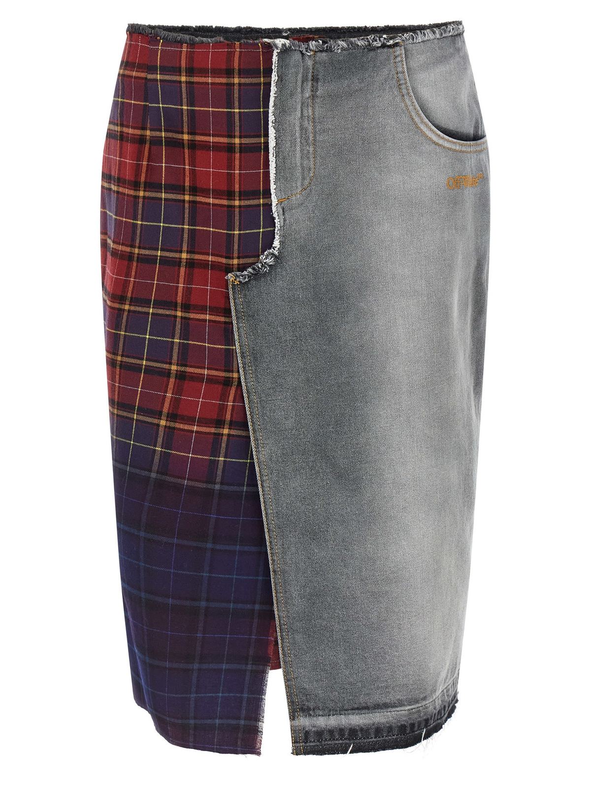 Off-White Patchwork Skirt - Multicolor - Image 1 of 4