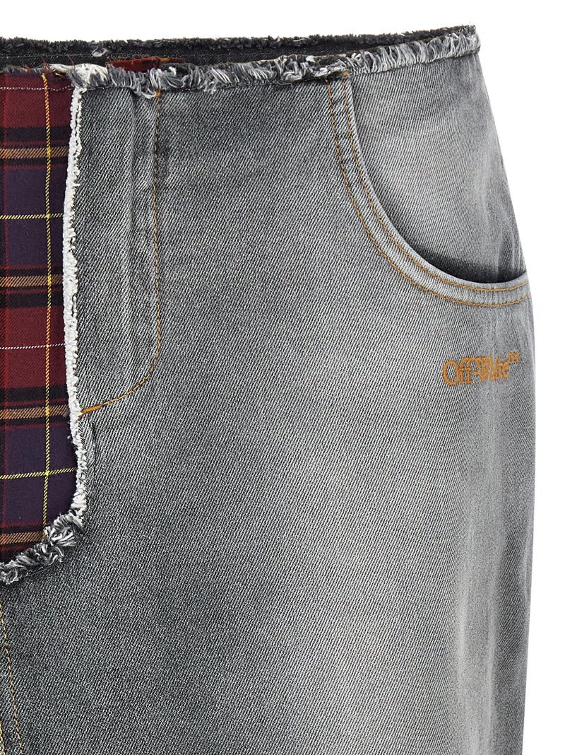 Off-White Patchwork Skirt - Multicolor