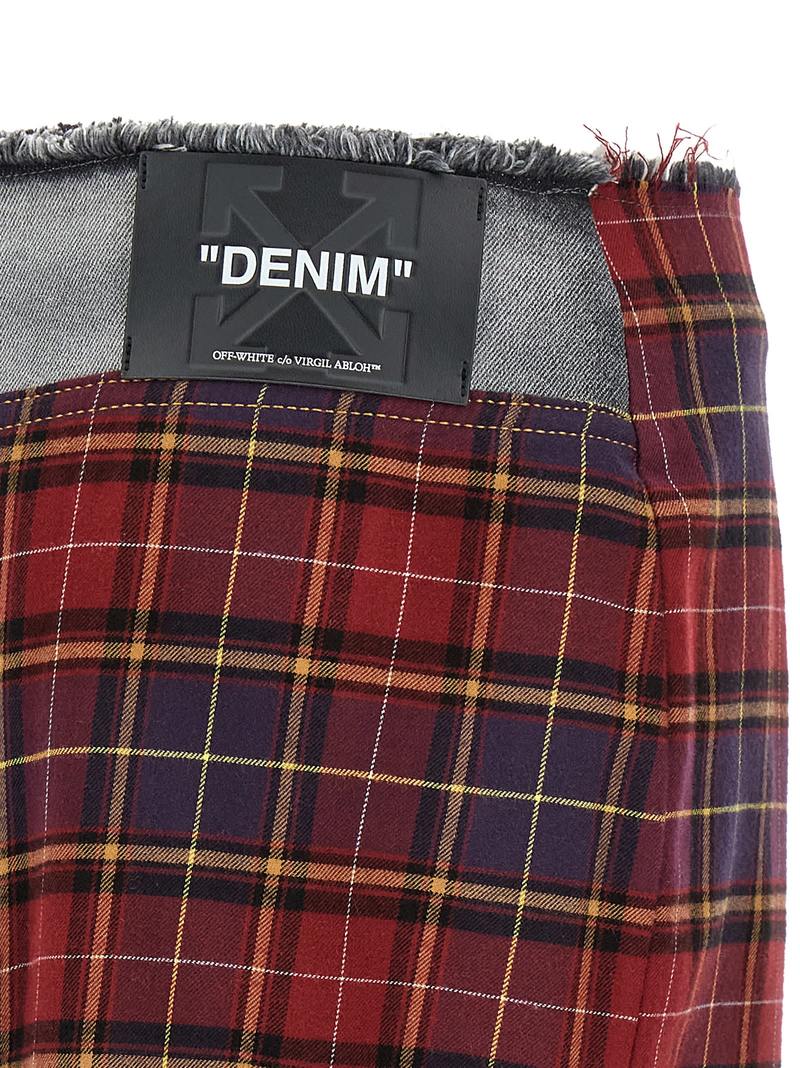 Off-White Patchwork Skirt - Multicolor