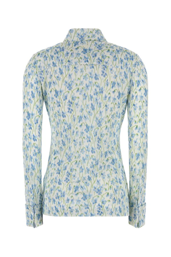 LOEWE Printed Satin Shirt - White/Blue