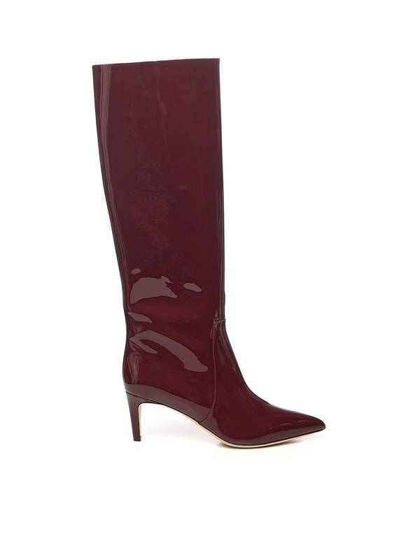 Paris Texas Patent Leather Stiletto Boots - Pinot Noir