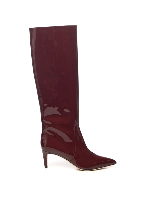 Paris Texas Patent Leather Stiletto Boots - Pinot Noir