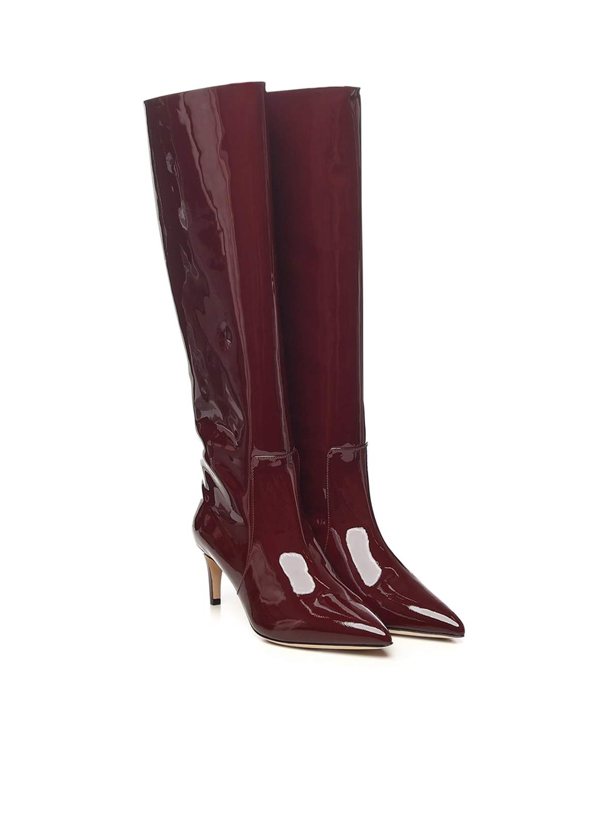 Paris Texas Patent Leather Stiletto Boots - Pinot Noir - Image 2 of 4