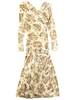 Ganni Long Dress With Print Dress - Ivory - Thumbnail 1