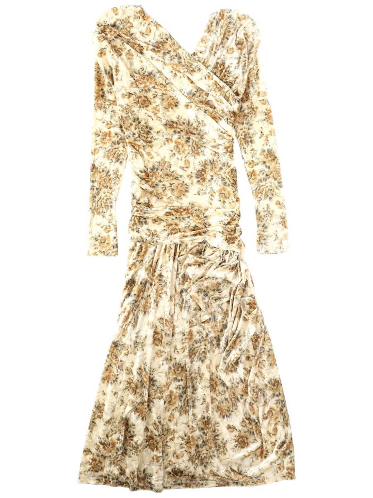 Ganni Long Dress With Print Dress - Ivory - Image 1 of 3