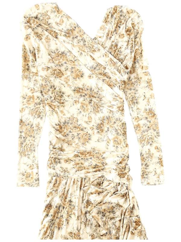 Ganni Long Dress With Print Dress - Ivory