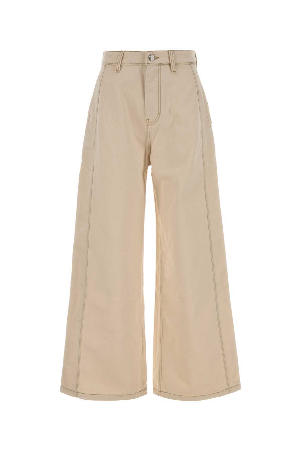 Ami Alexandre Mattiussi Sand Denim Wide-Leg Jeans - Ecru - Image 1 of 2