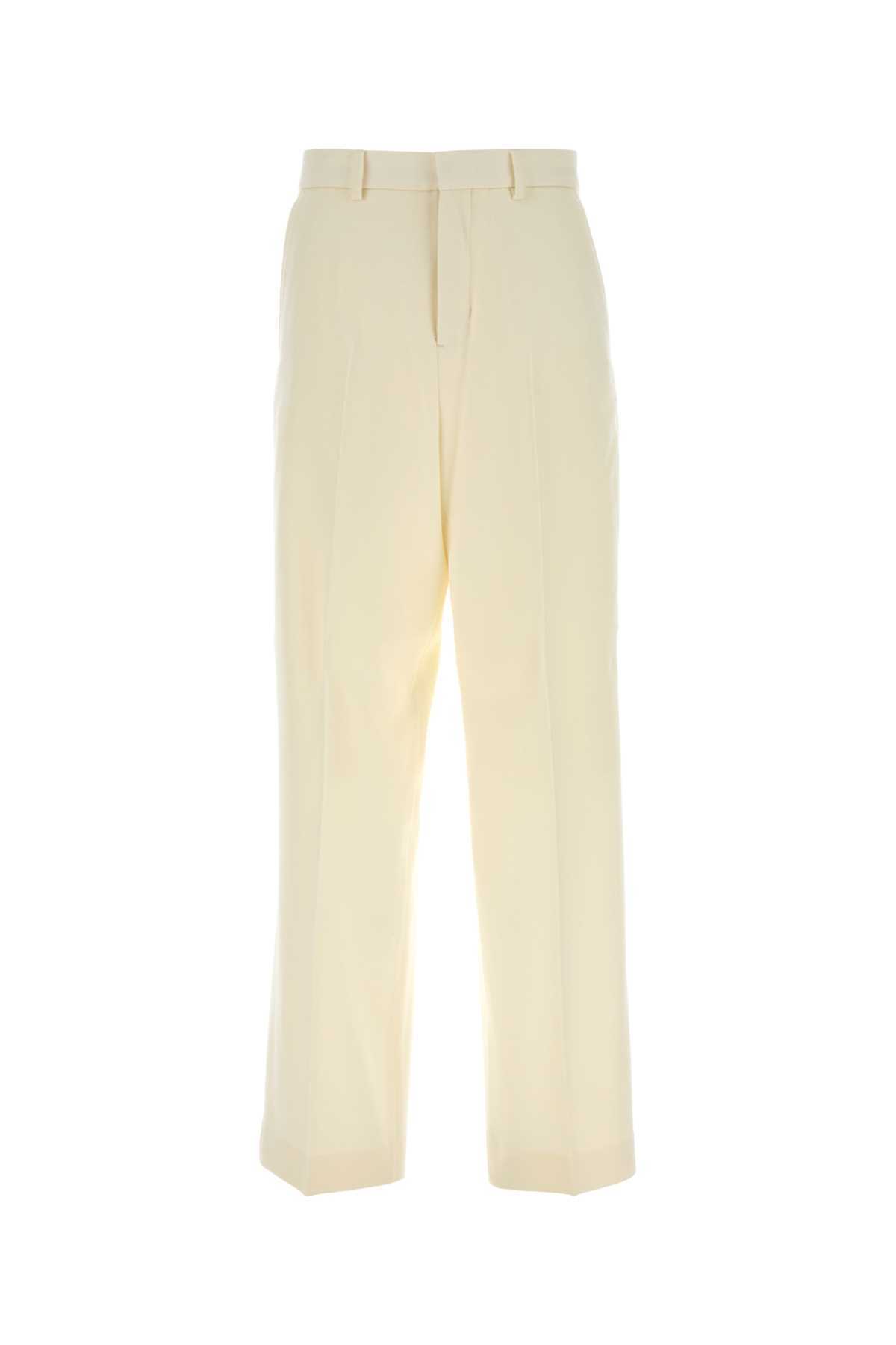 Ami Alexandre Mattiussi Wide-Leg Wool Pants - Ivory - Image 1 of 2