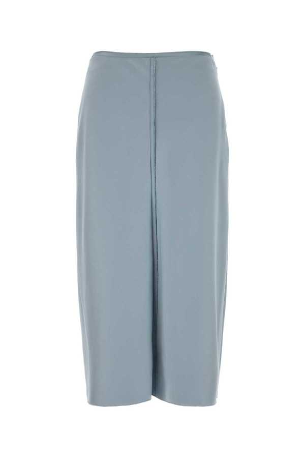 Ami Alexandre Mattiussi Pastel Light-Blue Stretch Satin Skirt - Ciel