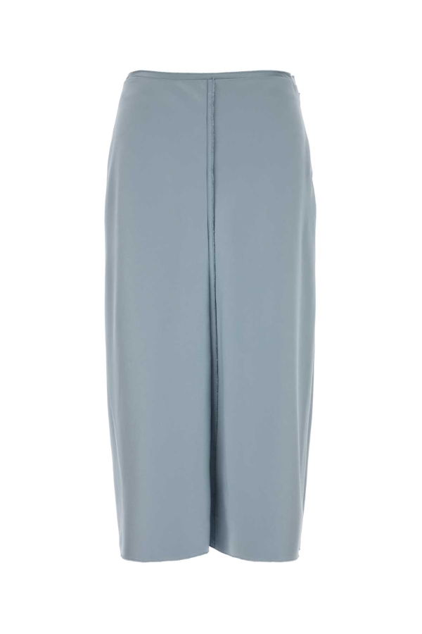 Ami Alexandre Mattiussi Pastel Light-Blue Stretch Satin Skirt - Ciel