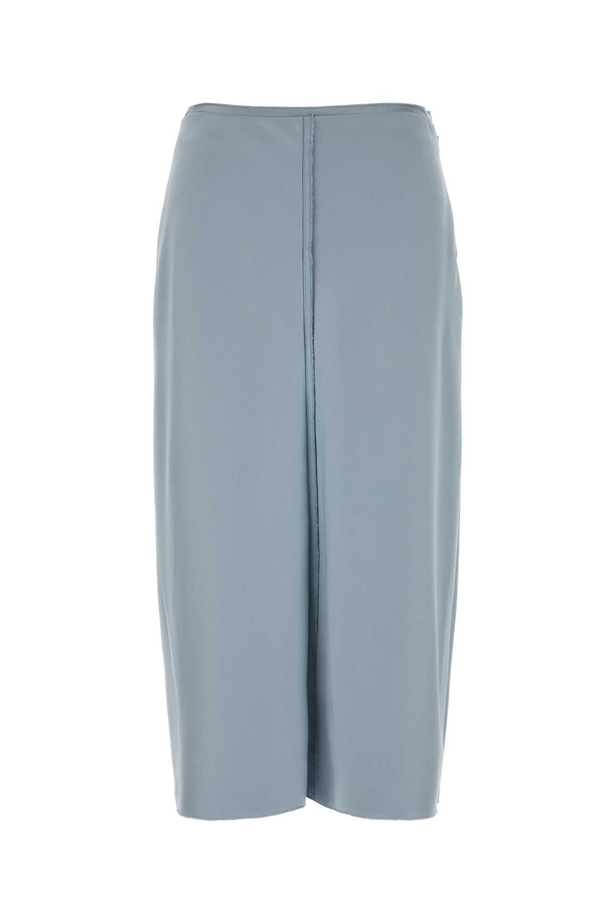 Ami Alexandre Mattiussi Pastel Light-Blue Stretch Satin Skirt - Ciel - Image 1 of 2