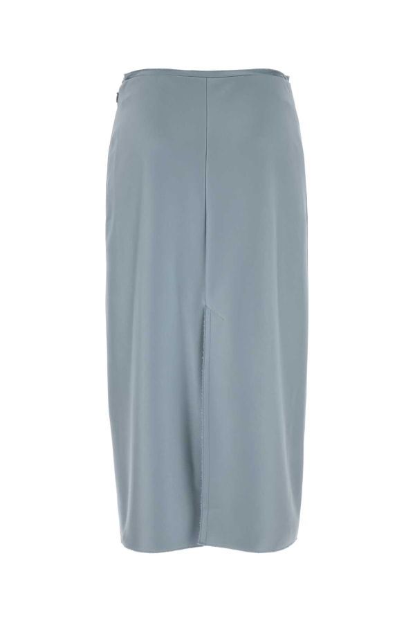 Ami Alexandre Mattiussi Pastel Light-Blue Stretch Satin Skirt - Ciel