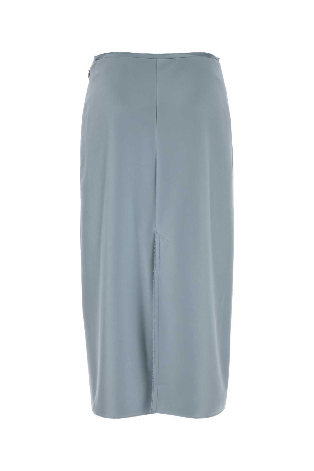 Ami Alexandre Mattiussi Pastel Light-Blue Stretch Satin Skirt - Ciel - Image 2 of 2