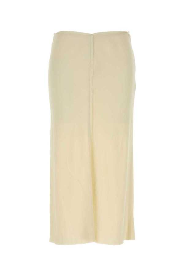 Ami Alexandre Mattiussi Ivory Stretch Viscose Skirt - Ivory