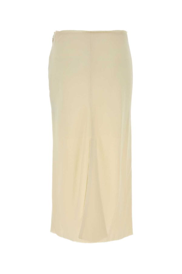 Ami Alexandre Mattiussi Ivory Stretch Viscose Skirt - Ivory