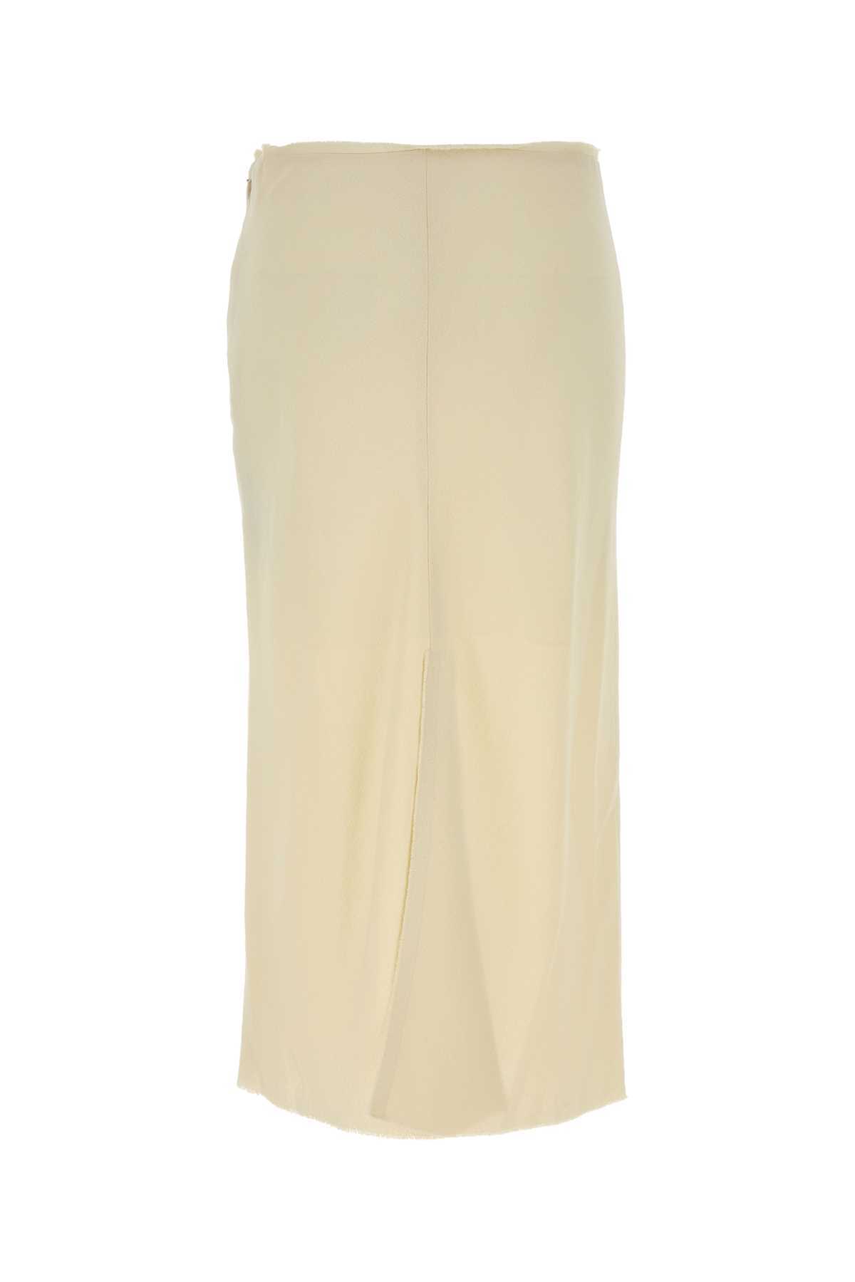 Ami Alexandre Mattiussi Ivory Stretch Viscose Skirt - Ivory - Image 2 of 2