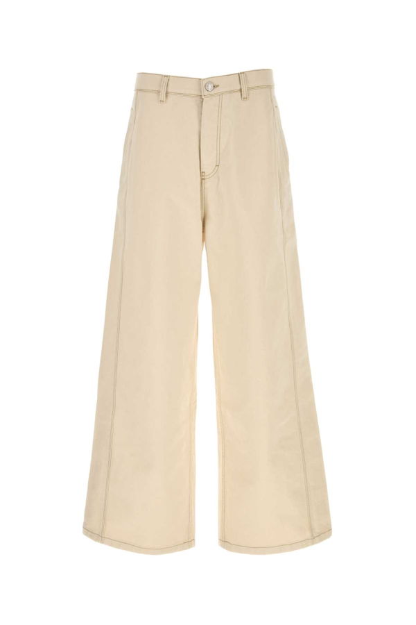 Ami Alexandre Mattiussi Ivory Denim Wide-leg Jeans - Offwhite