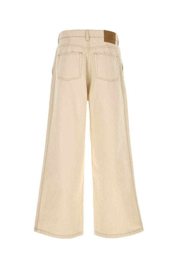 Ami Alexandre Mattiussi Ivory Denim Wide-leg Jeans - Offwhite
