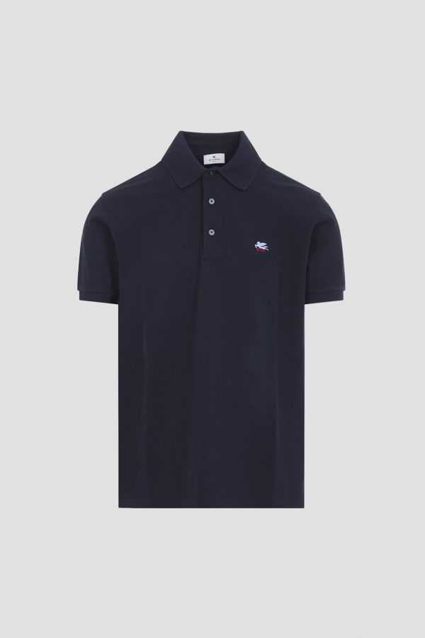 Etro Roma Plain Polo Shirt - Blue