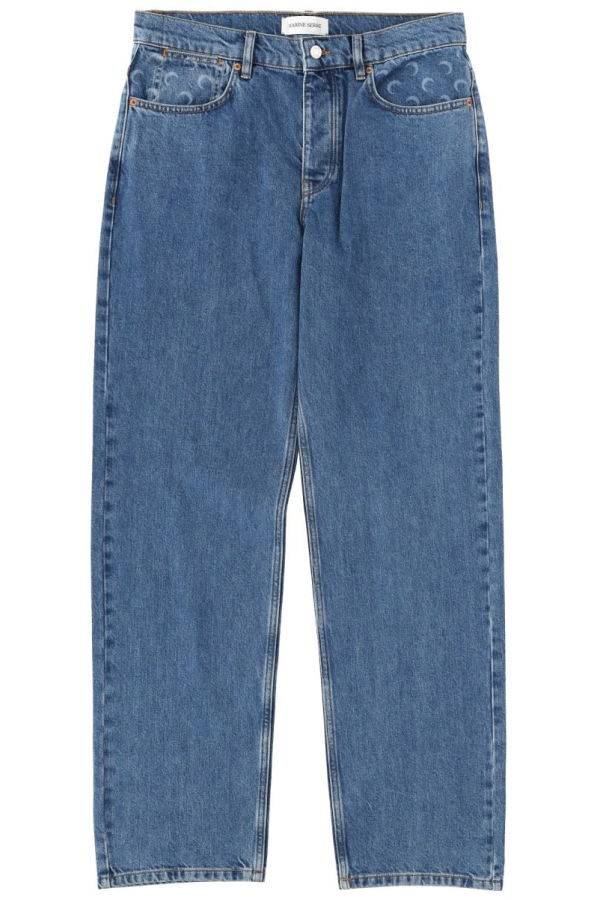 MARINE SERRE Moon Waxed Jeans - Blue