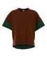 LOEWE Cotton And Silk T-Shirt - BROWN/DARK GREEN - Thumbnail 1
