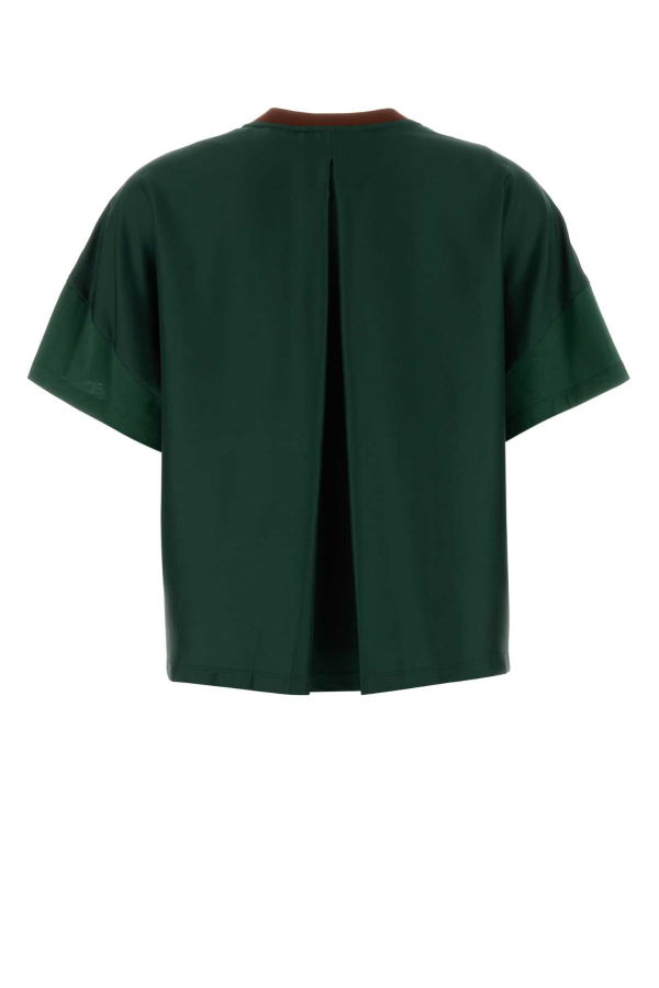 LOEWE Cotton And Silk T-Shirt - BROWN/DARK GREEN