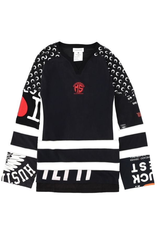 MARINE SERRE Upcycle Graphic Field Hockey T-Shirt - Black