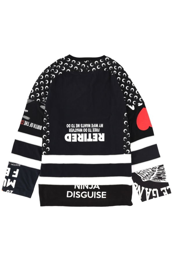 MARINE SERRE Upcycle Graphic Field Hockey T-Shirt - Black