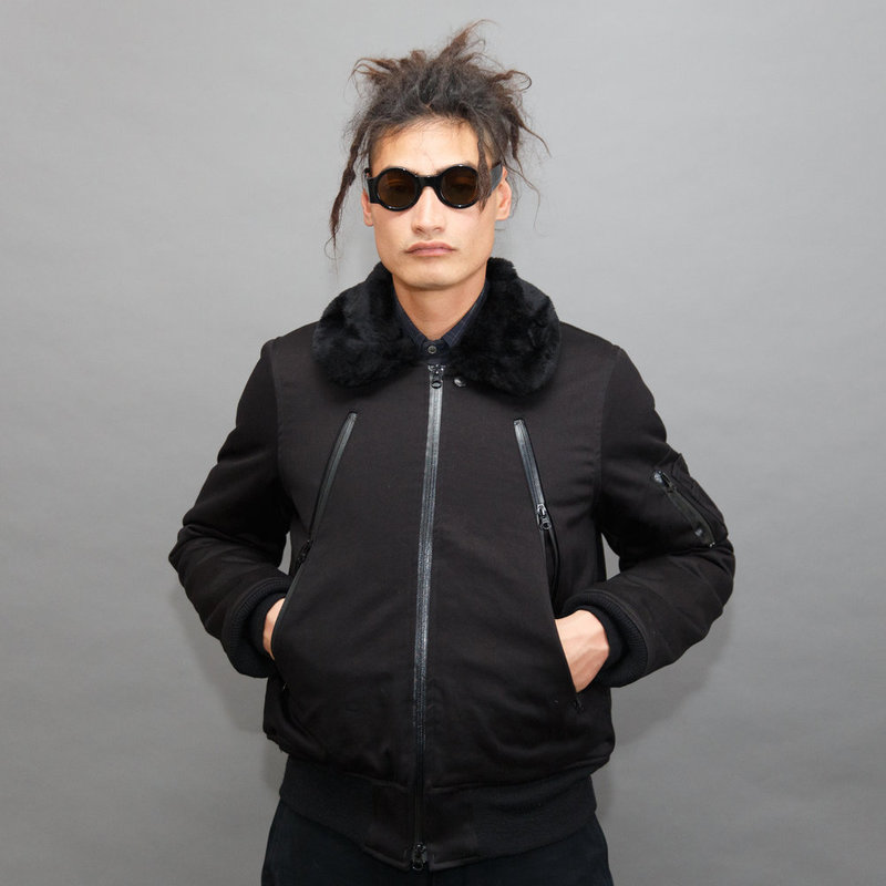 Monitaly B-15 Bomber Jacket in Black | Garmentory