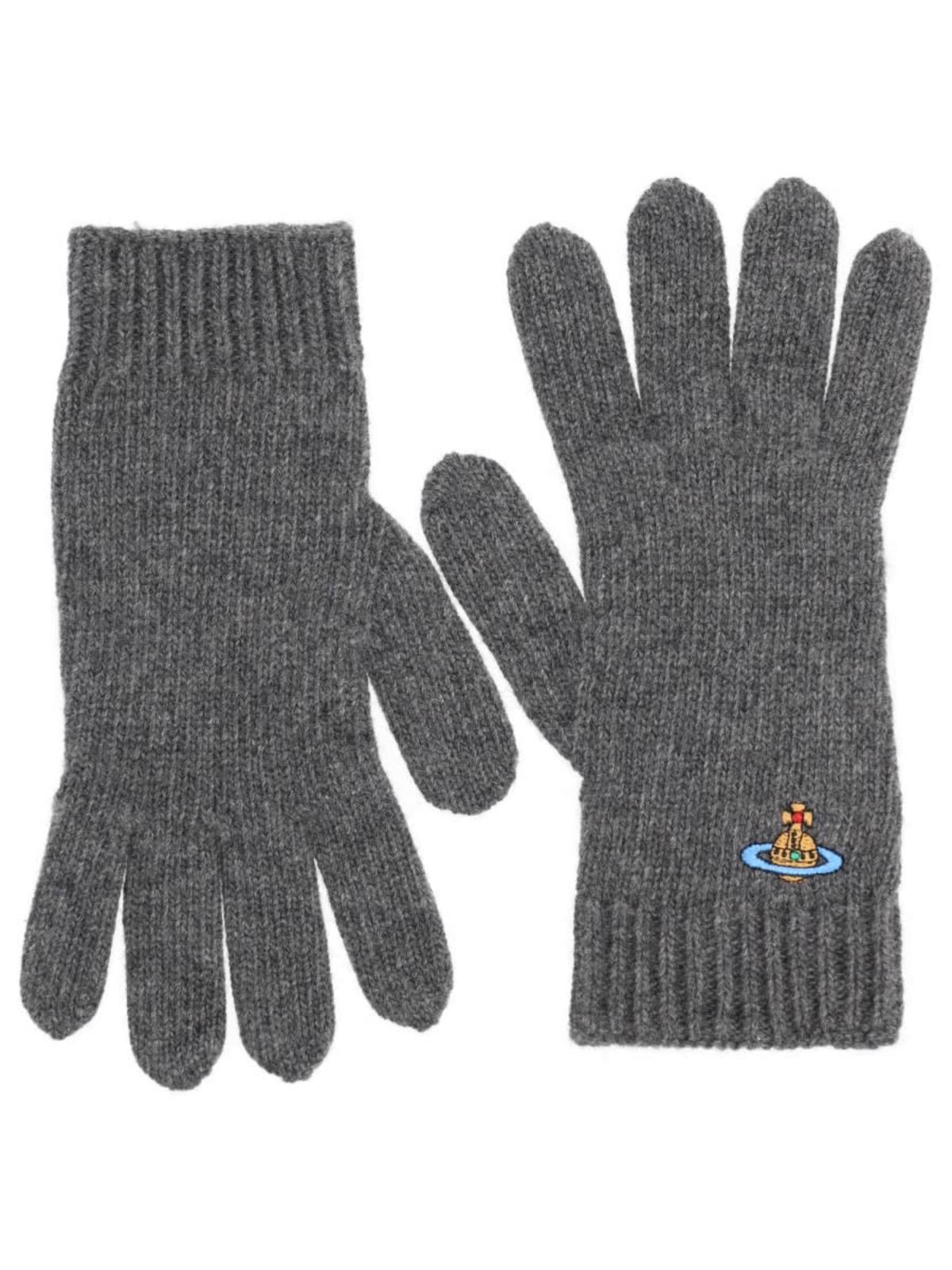 Vivienne Westwood Gloves With Orb Embroidery - Gray - Image 1 of 2