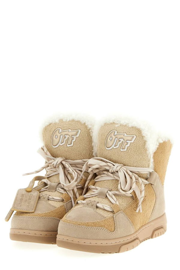 Off-White Winter Ankle Boots - Beige