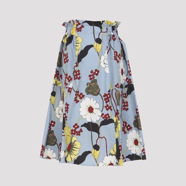 Marni Flared Midi Skirt - Sky