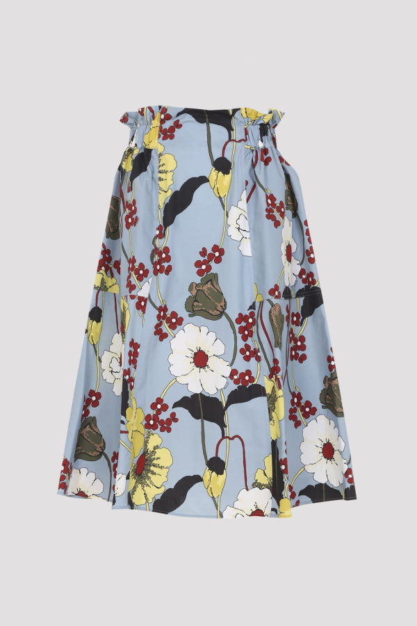 Marni Flared Midi Skirt - Sky